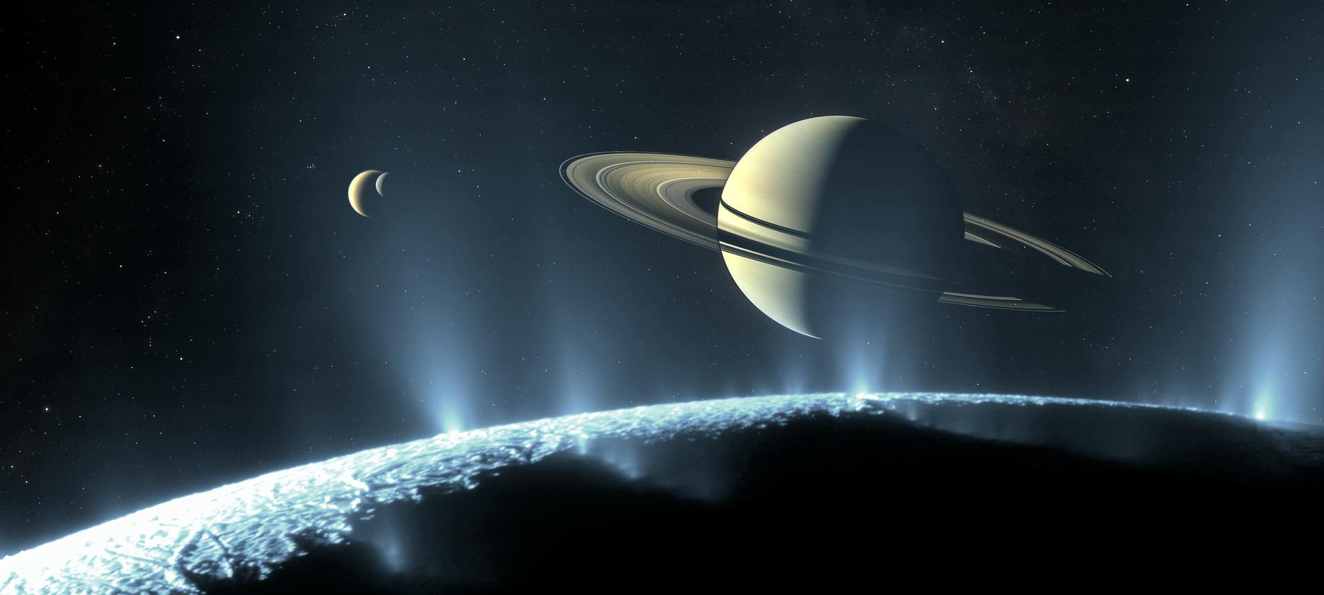 Saturn Moons Concept Art. NASA/GSFC.