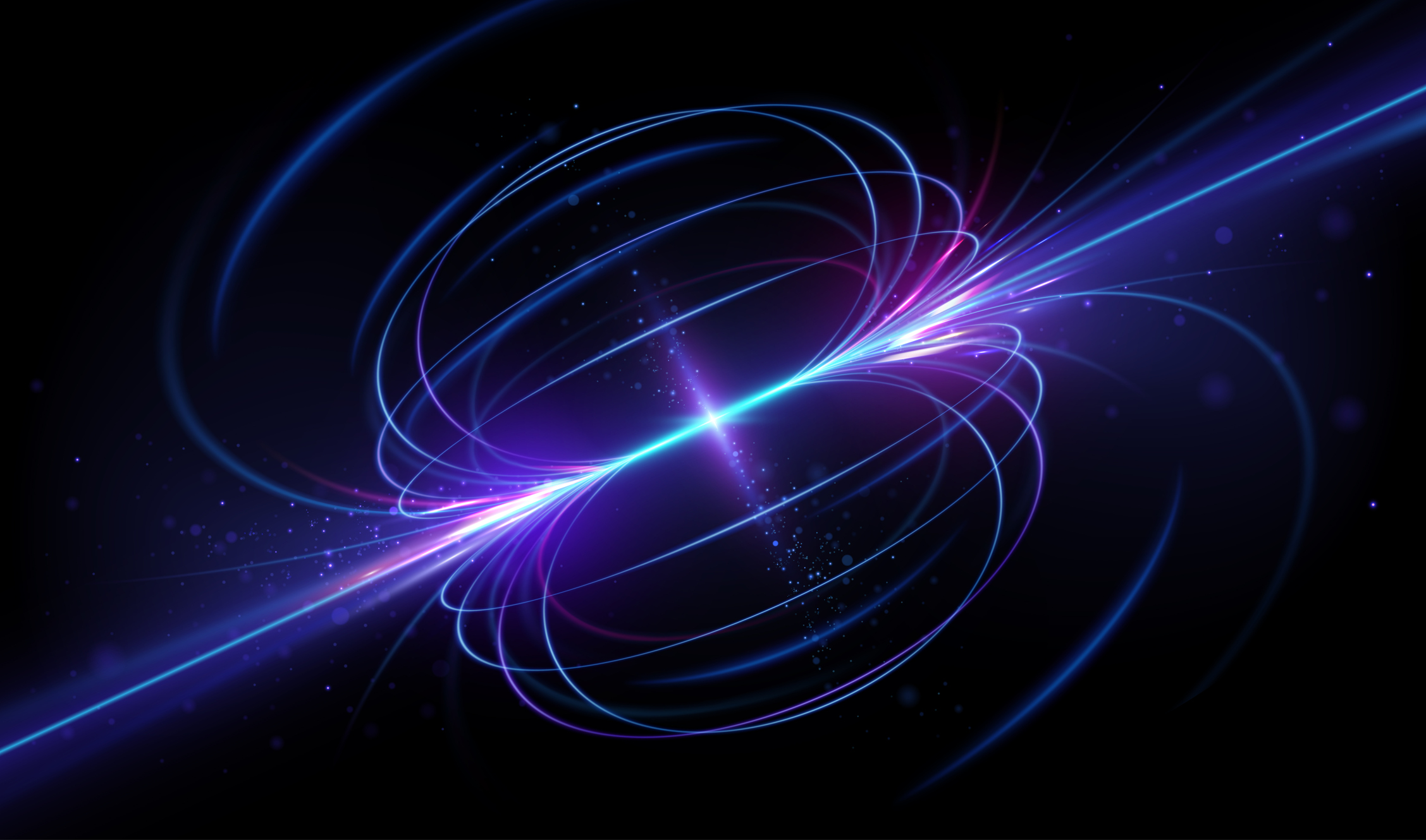 Magnetic field light effect with sparks in vector
