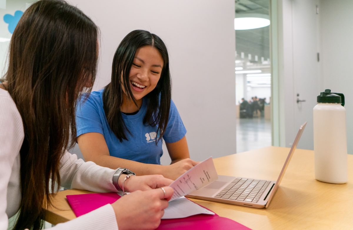 Science Peer Academic Coach and student studying