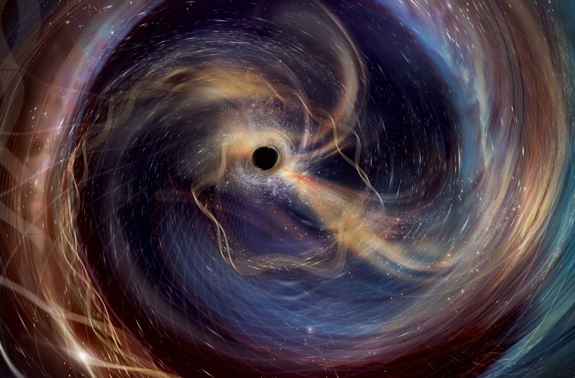 Artistic impression of the 'loudest' black hole. 