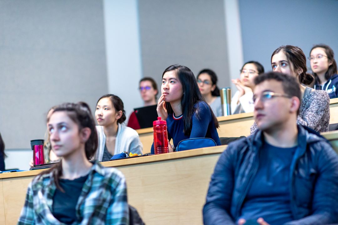 Students sitting in a classroom