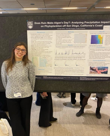 Gabriella Mallios standing in front of project presentation board