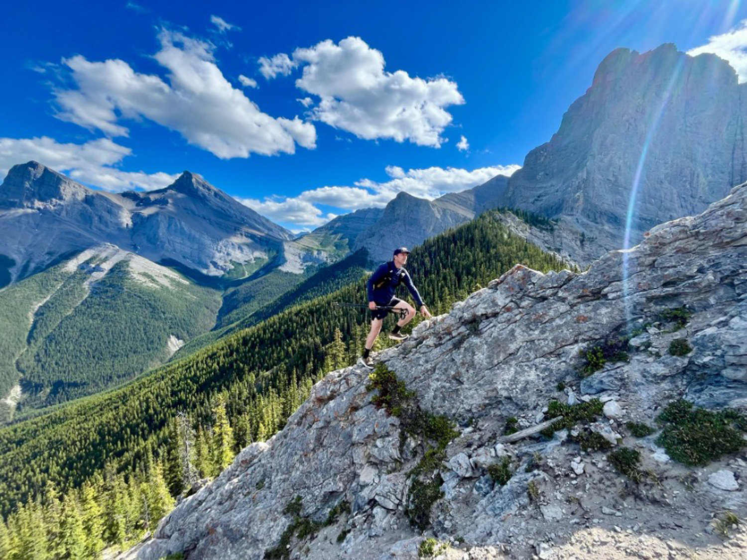 Dr. McDowell taking a break from the Yellowstone to Yukon Conservation Initiative to play in the mountains he studies. 