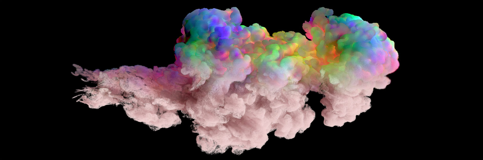 generated image of rainbow colored smoke 
