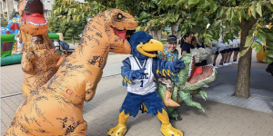 Dinosaur mascots at UBC Homecoming