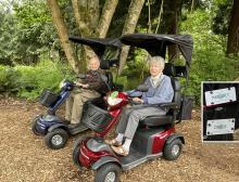 Margaret and Charlie on scooters